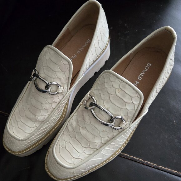 Donald Pliner Womens Tabitha Leather Wedge Loafers Size 7.5 Snakeskin w/box - Picture 2 of 6